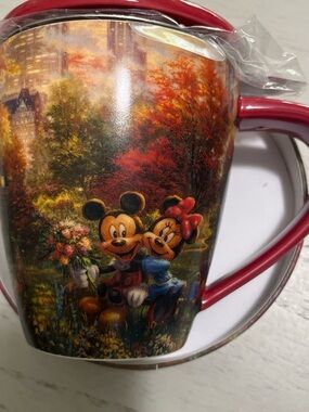 Disney Mickey and Minnie Decorative Tea Infusion Mug  — Red, Pink, Blue, Gold
